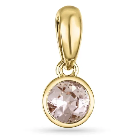 Runder morganit anhänger in 9 karat gold 0,43 ct