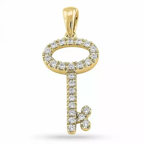 Schlüssel diamant anhänger in 9 karat gold 0,25 ct