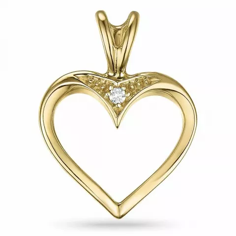 Herz Diamant Anhänger in 9 karat Gold 0,009 ct
