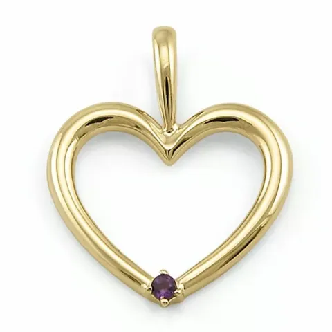 Herz Amethyst Anhänger in 9 karat Gold 0,02 ct ct