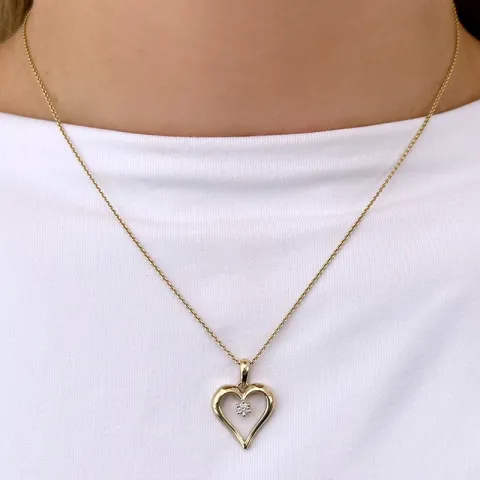 Herz Diamantanhänger in 9 karat Gold 0,08 ct