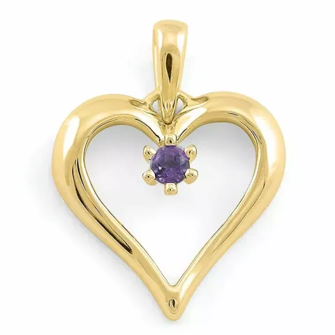 Herz Amethyst Anhänger in 9 karat Gold 0,07 ct ct