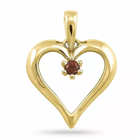 Herz Granat Anhänger in 9 karat Gold 0,09 ct