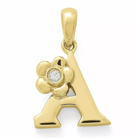 buchstab a Diamant Anhänger in 9 karat Gold 0,01 ct