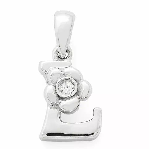 Buchstab l diamant anhänger in 9 karat weißgold 0,01 ct