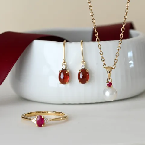 Perle Anhänger in 9 karat Gold 0,07 ct