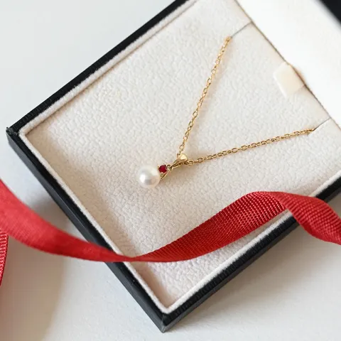 Perle Anhänger in 9 karat Gold 0,07 ct