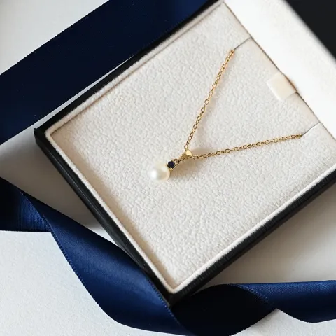 Perle Anhänger in 9 karat Gold 0,07 ct