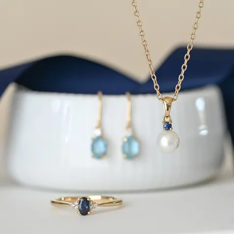 Perle Anhänger in 9 karat Gold 0,07 ct