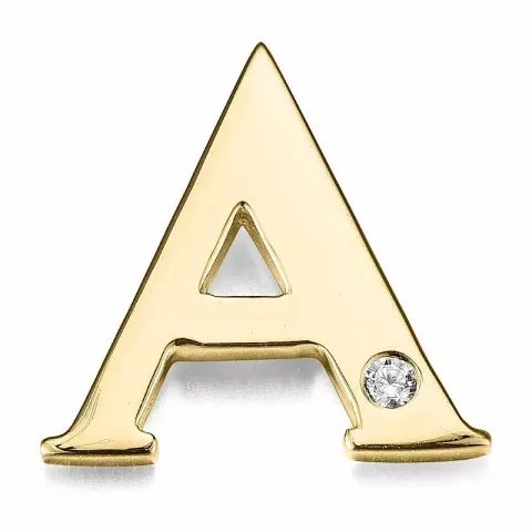 buchstab a Diamant Anhänger in 9 karat Gold 0,01 ct