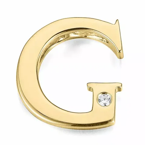 Buchstab g diamant anhänger in 9 karat gold 0,01 ct