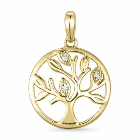 Lebensbaum Diamant Anhänger in 9 karat Gold 0,02 ct