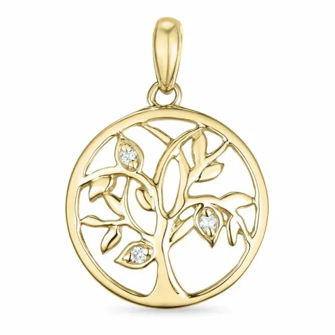 Lebensbaum Diamant Anhänger in 9 karat Gold 0,02 ct