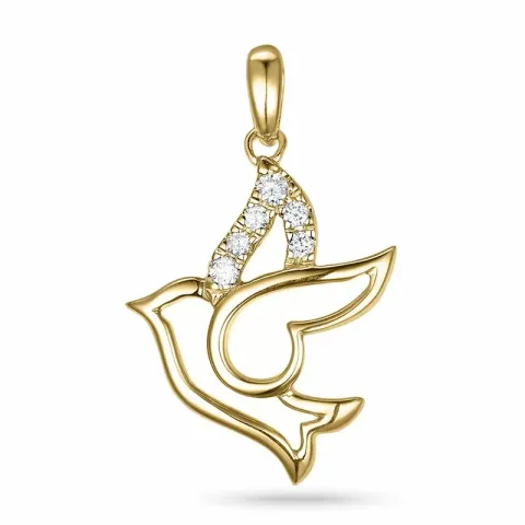 Vögel Diamant Anhänger in 9 karat Gold 0,06 ct