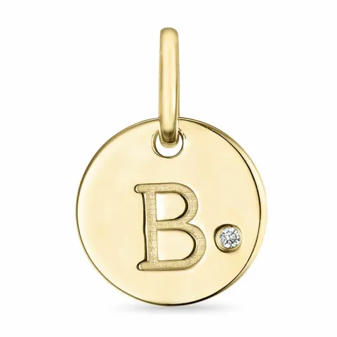 buchstab b Diamant Anhänger in 9 karat Gold 0,01 ct