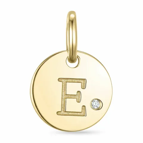 buchstab e Diamant Anhänger in 9 karat Gold 0,01 ct
