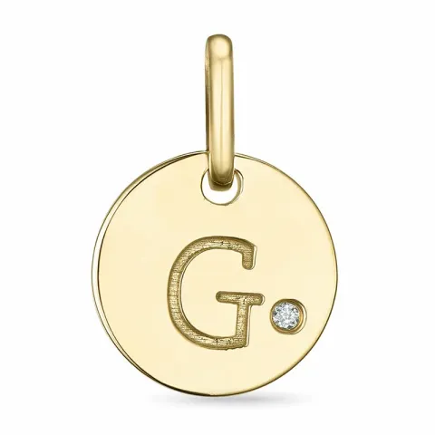 buchstab g Diamant Anhänger in 9 karat Gold 0,01 ct