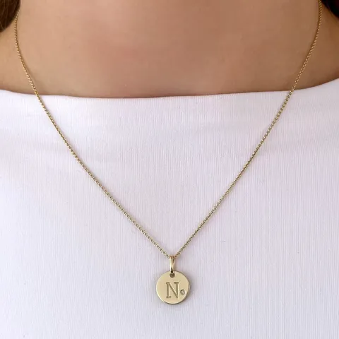 buchstab n Diamant Anhänger in 9 karat Gold 0,01 ct