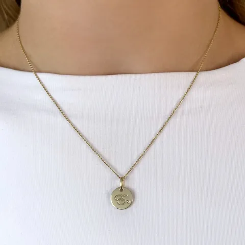 buchstab e Diamant Anhänger in 9 karat Gold 0,01 ct