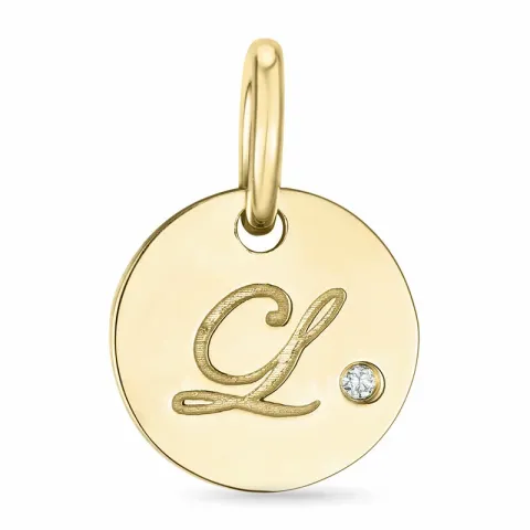 buchstab l Diamant Anhänger in 9 karat Gold 0,01 ct