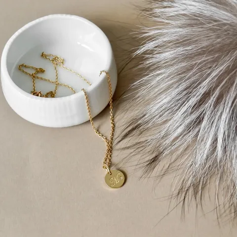 buchstab m Diamant Anhänger in 9 karat Gold 0,01 ct