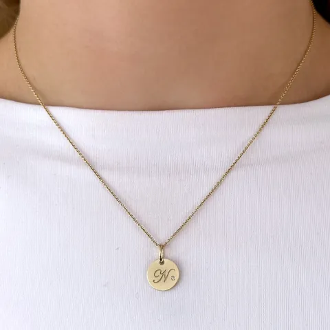 buchstab n Diamant Anhänger in 9 karat Gold 0,01 ct