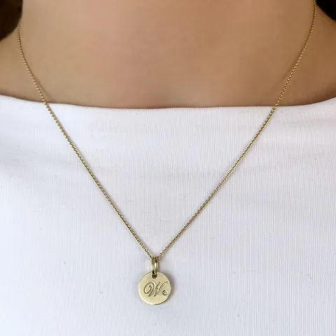 buchstab W Diamant Anhänger in 9 karat Gold 0,01 ct