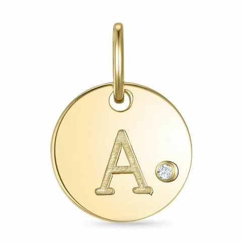 buchstab a Diamant Anhänger in 9 karat Gold 0,01 ct