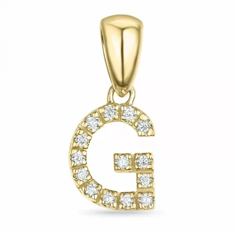 buchstab g Diamant Anhänger in 9 karat Gold 0,074 ct