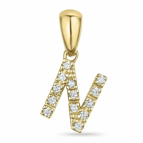 buchstab n Diamant Anhänger in 9 karat Gold 0,088 ct