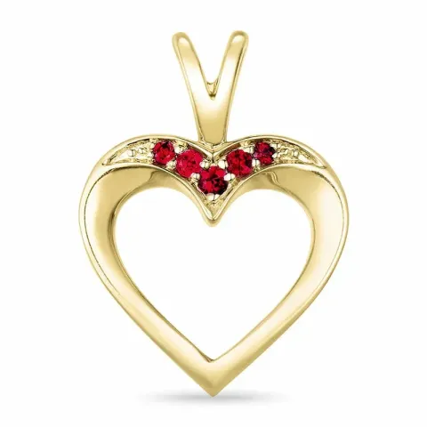 Herz Rubin Anhänger in 9 karat Gold 0,07 ct