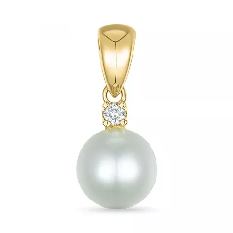 Perle Diamantanhänger in 9 karat Gold 0,03 ct