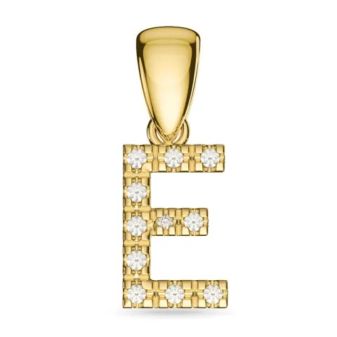 buchstab e Diamant Anhänger in 9 karat Gold 0,07 ct