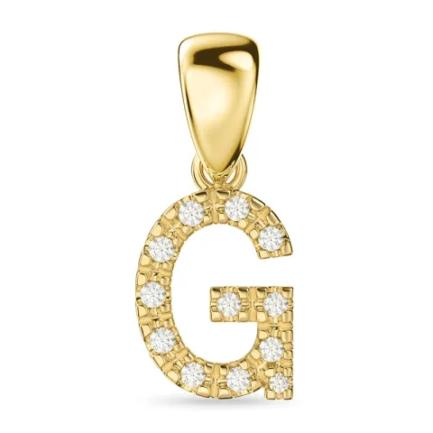 buchstab g Diamant Anhänger in 9 karat Gold 0,07 ct