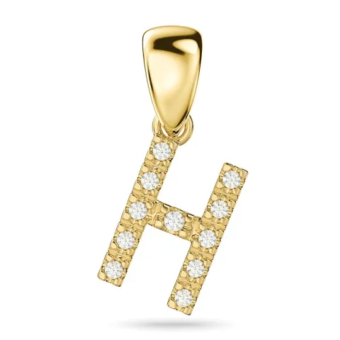 buchstab h Diamant Anhänger in 9 karat Gold 0,07 ct