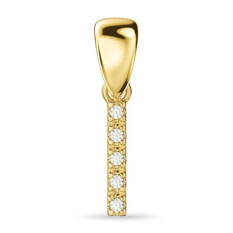 buchstab i Diamant Anhänger in 9 karat Gold 0,04 ct