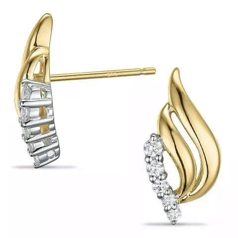 Diamant ohrringe in 9 karat gold und weißgold mit diamanten