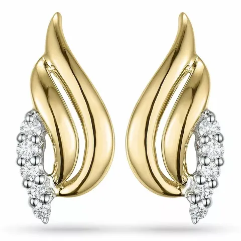 Diamant ohrringe in 9 karat gold und weißgold mit diamanten