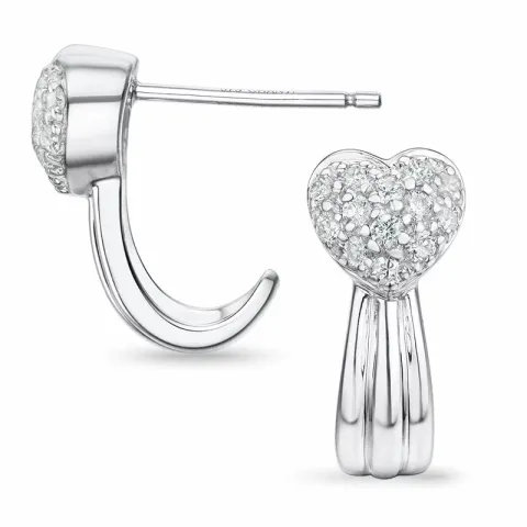 Herz Diamant Ohrringe in 9 Karat Weißgold mit Diamant