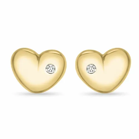 Herz Diamant Ohrstecker in 9 Karat Gold mit Diamant 
