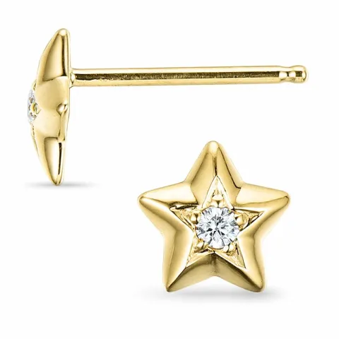 Stern Diamant Ohrstecker in 9 Karat Gold mit Diamant 