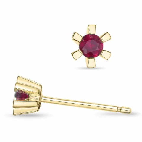 2 x 0,10 ct Rubin Solitärohrstecker in 9 Karat Gold mit Rubin
