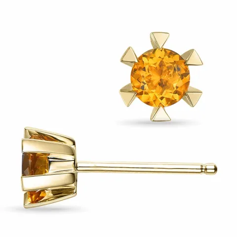 2 x 0,25 ct Citrin Solitärohrstecker in 9 Karat Gold mit Citrin