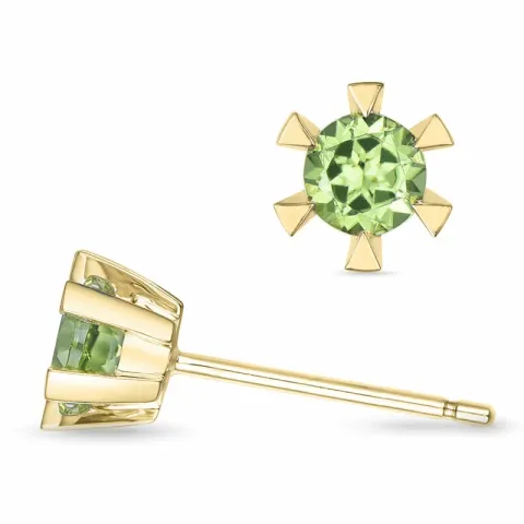 2 x 0,50 ct Peridot Solitärohrstecker in 9 Karat Gold mit Peridot