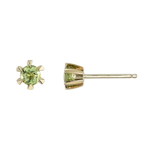 2 x 0,23 ct Peridot Solitärohrstecker in 9 Karat Gold mit Peridot 