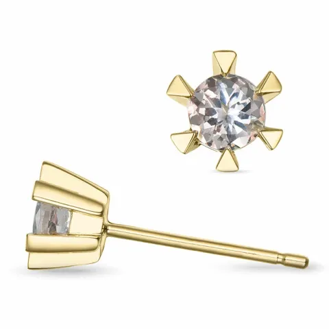 2 x 0,19 ct morganit Solitärohrstecker in 9 Karat Gold mit morganit 