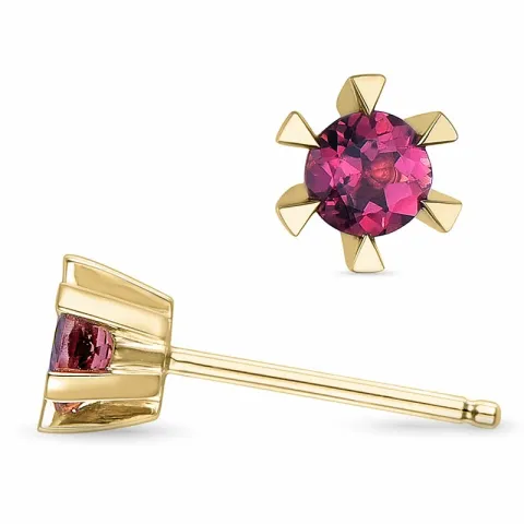 2 x 0,22 ct pink Turmalin Solitärohrstecker in 9 Karat Gold mit Turmalin 