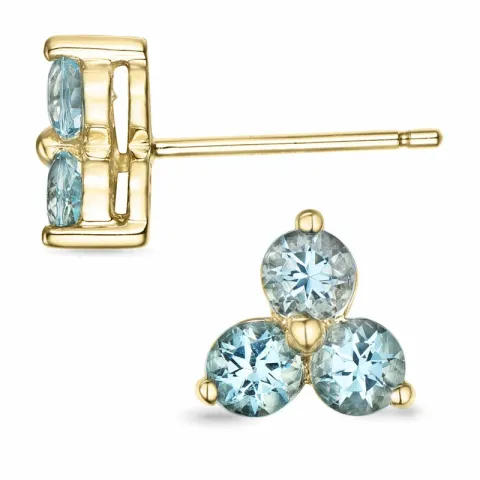 dreieck Aquamarin Ohrstecker in 9 Karat Gold mit Aquamarin