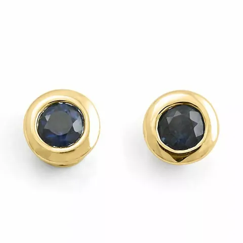 Saphir Solitärohrstecker in 9 Karat Gold mit Saphir