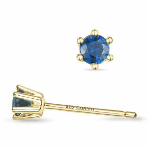 2 x 0,13 ct Saphir Solitärohrstecker in 9 Karat Gold mit Saphir